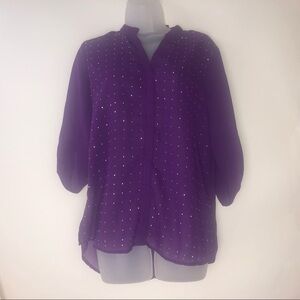 Millenium‎ Purple Blouse w/Embellishments Women's Medium